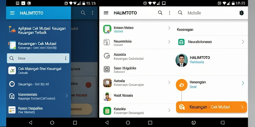 Antarmuka HALIMTOTO yang menampilkan mutasi keuangan pengguna.