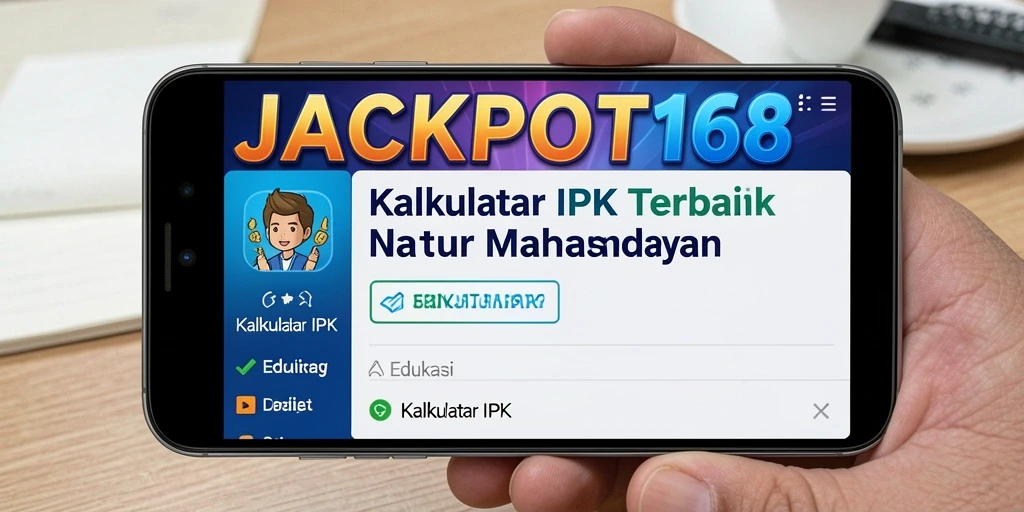 Antarmuka utama JACKPOT168 menampilkan fungsi Kalkulator IPK yang sederhana.