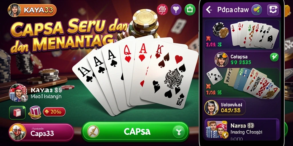 Antarmuka KAYA33 yang menarik dan fungsional saat bermain Capsa.