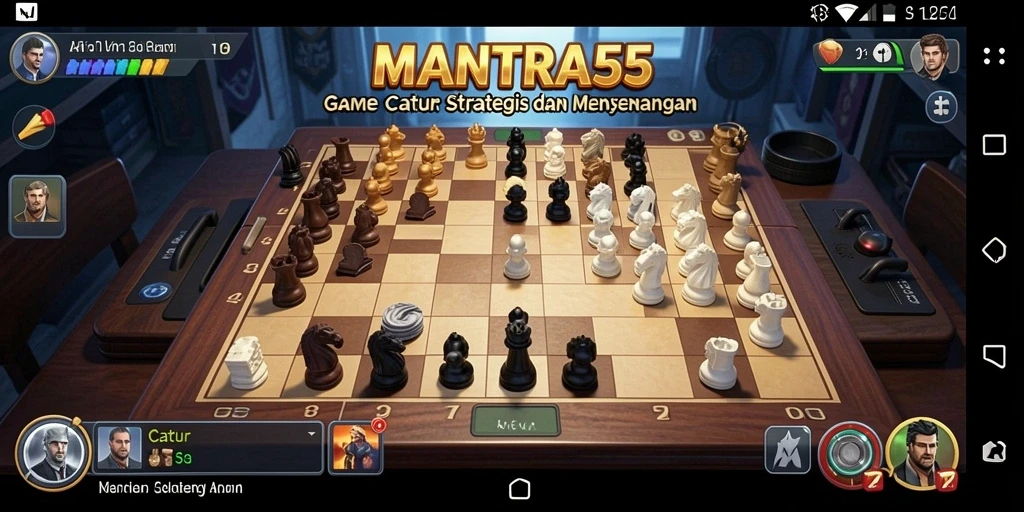 Tampilan antarmuka utama MANTRA55 untuk permainan Catur.