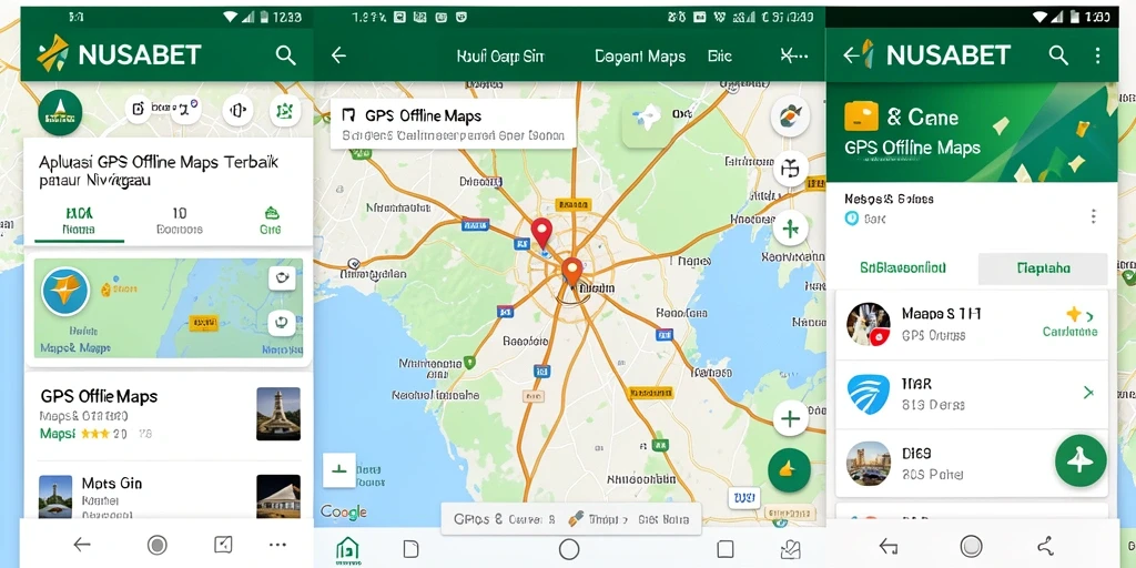 Tampilan antarmuka NUSABET yang intuitif untuk GPS Offline Maps.