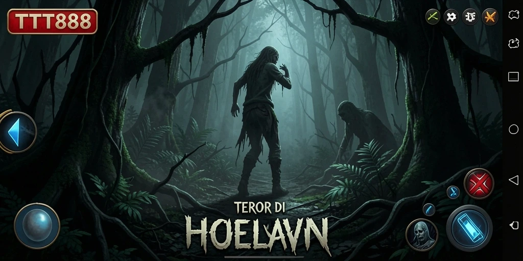 Tampilan menakutkan dari hutan dalam game TTT888.